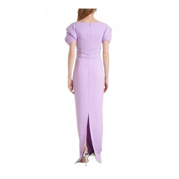 NEW OSCAR DE LA RENTA rosette gown in thistle